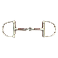 Korsteel Copper & Steel Roller Jointed Dee Ring Snaffle Bit - 5"