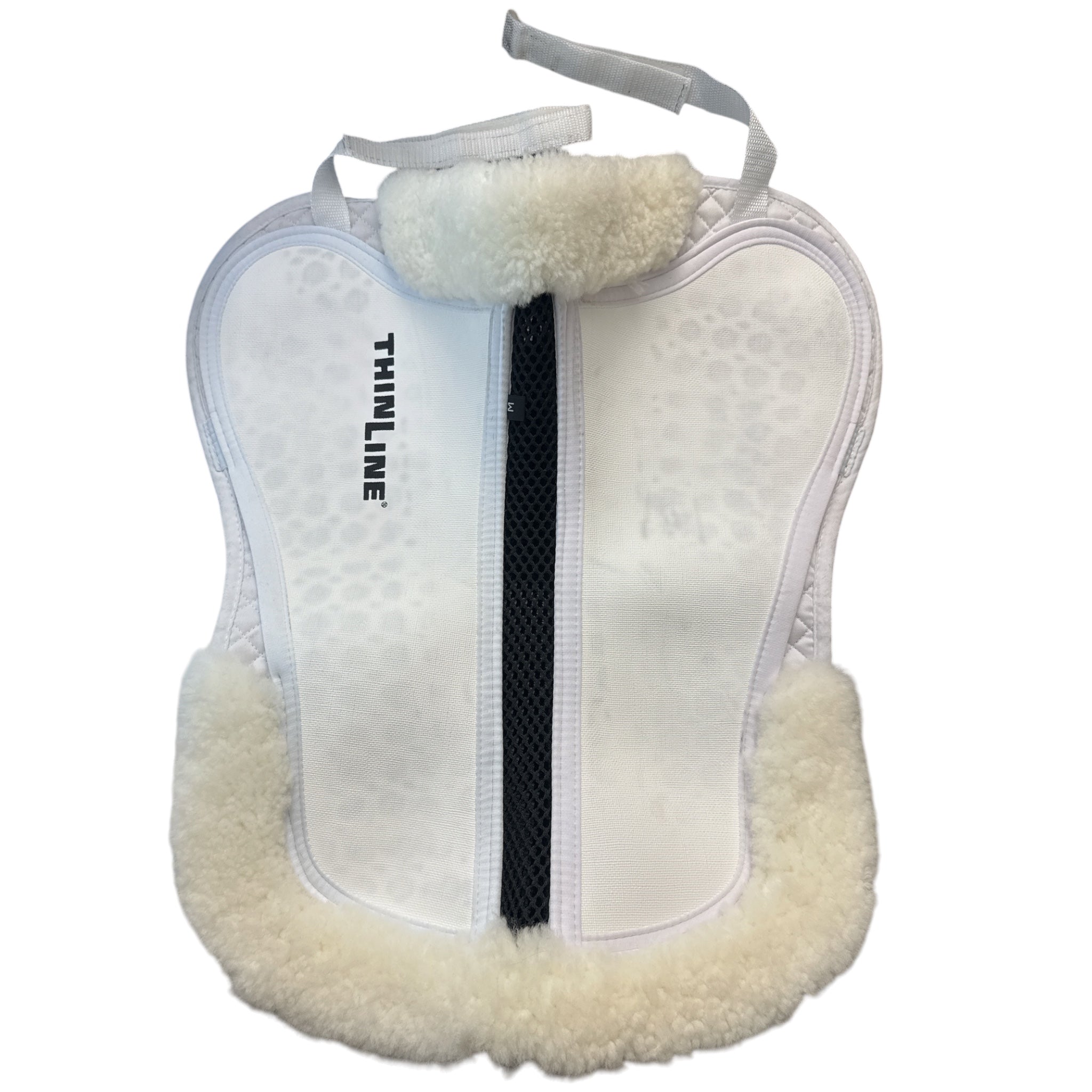 Thinline Trifecta Half Pad with Sheepskin Rolls - White / Size Medium