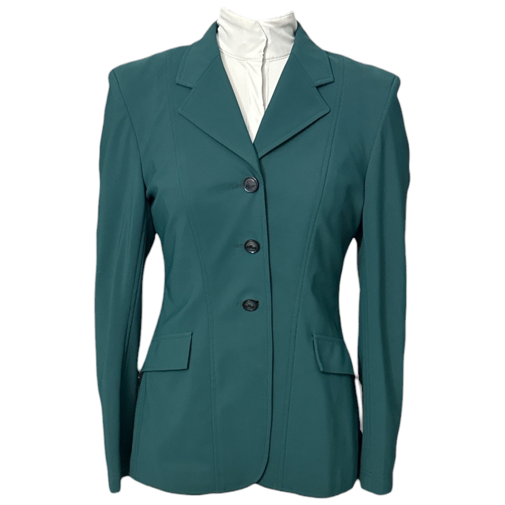 Grand Prix Ladies EQJ 3 Button Show Coat in Tech Fabric - Green / Size US 4 (10 R)
