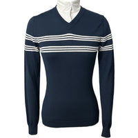 Cavalleria Toscana Women's Merino V-Neck Sweater - Navy / Size Small