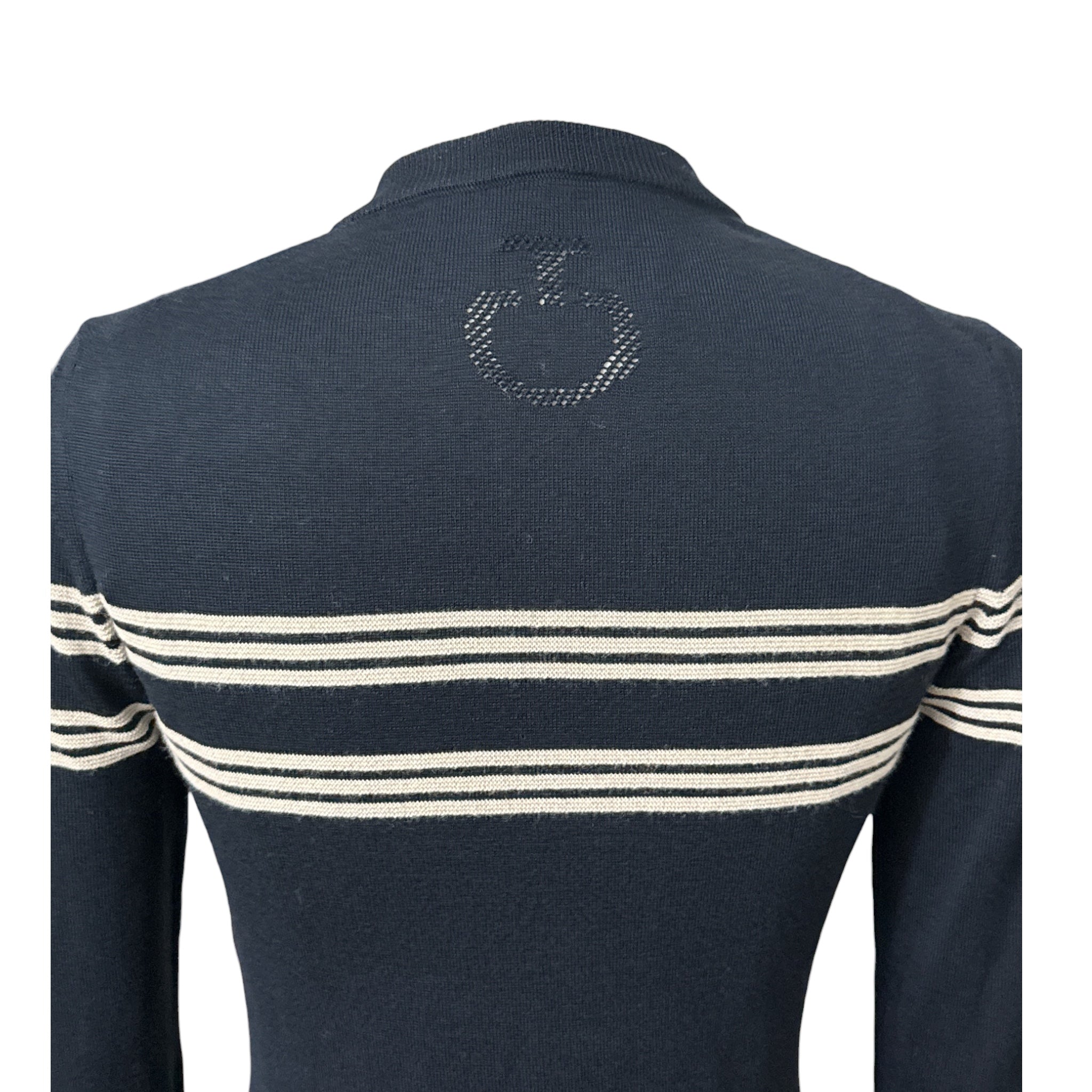 Cavalleria Toscana Women's Merino V-Neck Sweater - Navy / Size Small