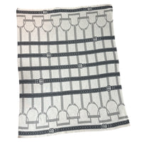 In 2 Green Stirrup Throw Blanket - Grey / One Size