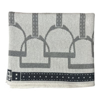 In 2 Green Stirrup Throw Blanket - Grey / One Size