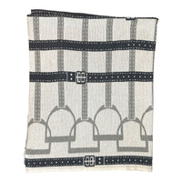 In 2 Green Stirrup Throw Blanket - Grey / One Size