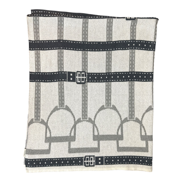 In 2 Green Stirrup Throw Blanket - Grey / One Size