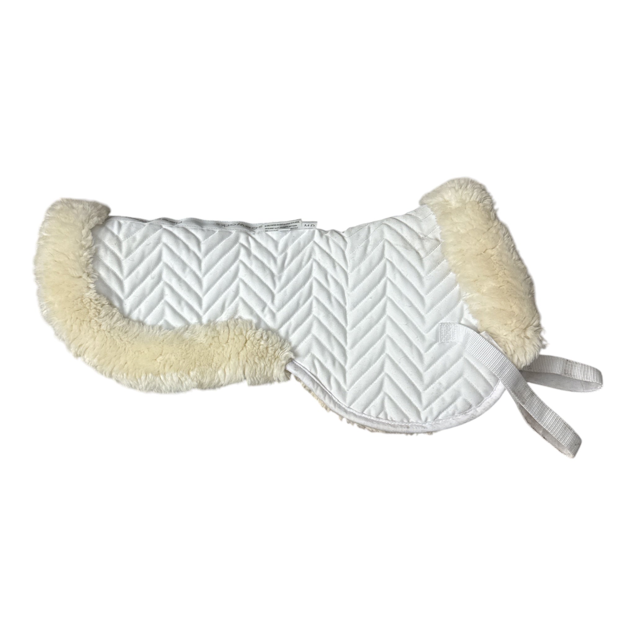 Fleeceworks Classic Half Pad with Rolled Edge - White / Size Medium