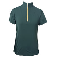 The Tailored Sportsman Women's Short Sleeve Sun Shirt - Green Gold Zipper / Size Medium