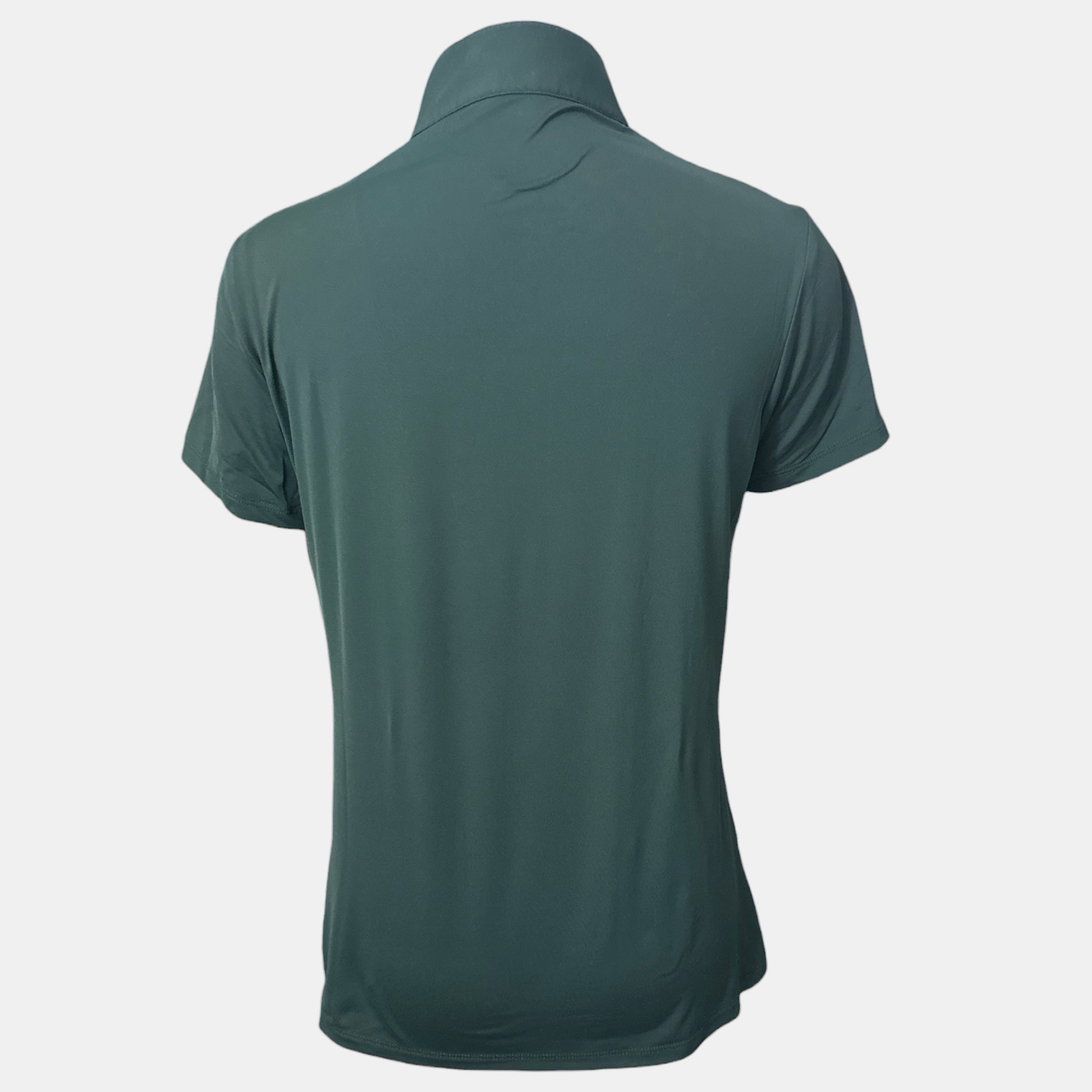 The Tailored Sportsman Women's Short Sleeve Sun Shirt - Green Gold Zipper / Size Medium
