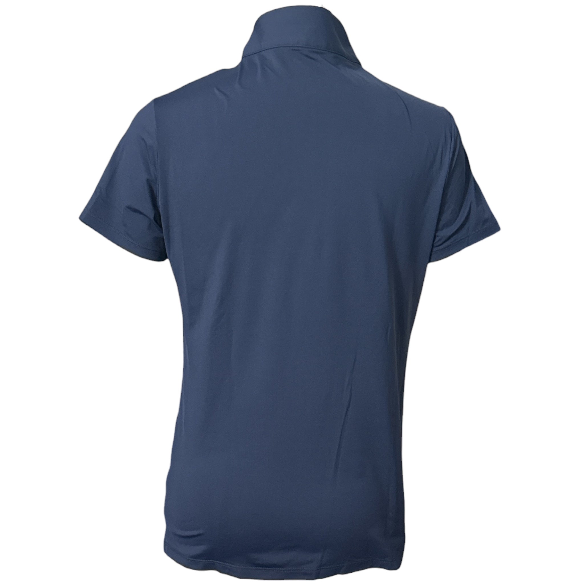 The Tailored Sportsman Women's Short Sleeve Sun Shirt - Navy Gold Zipper / Size Medium