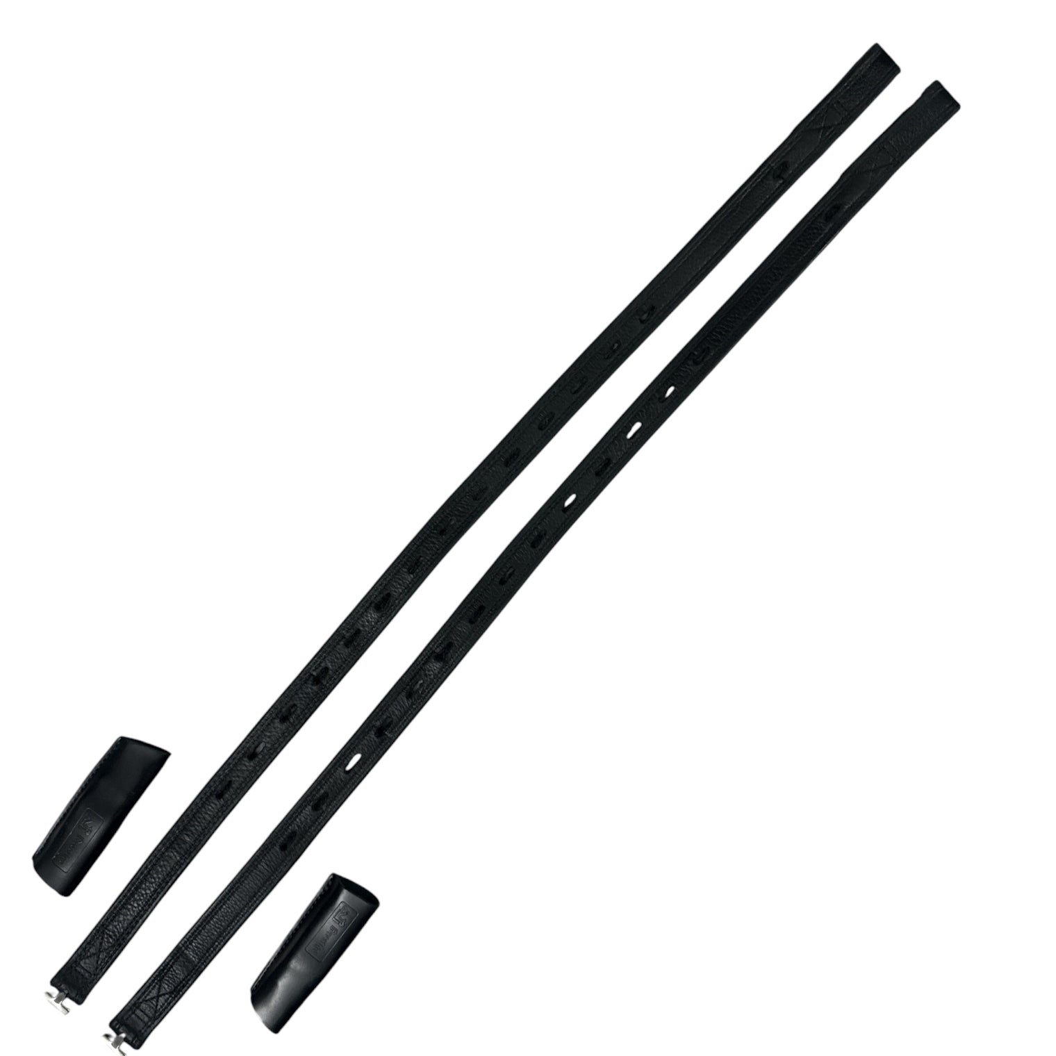 Prestige Ideal Non-Stretch Stirrup Leathers - Black / Size Medium  (75 CM)