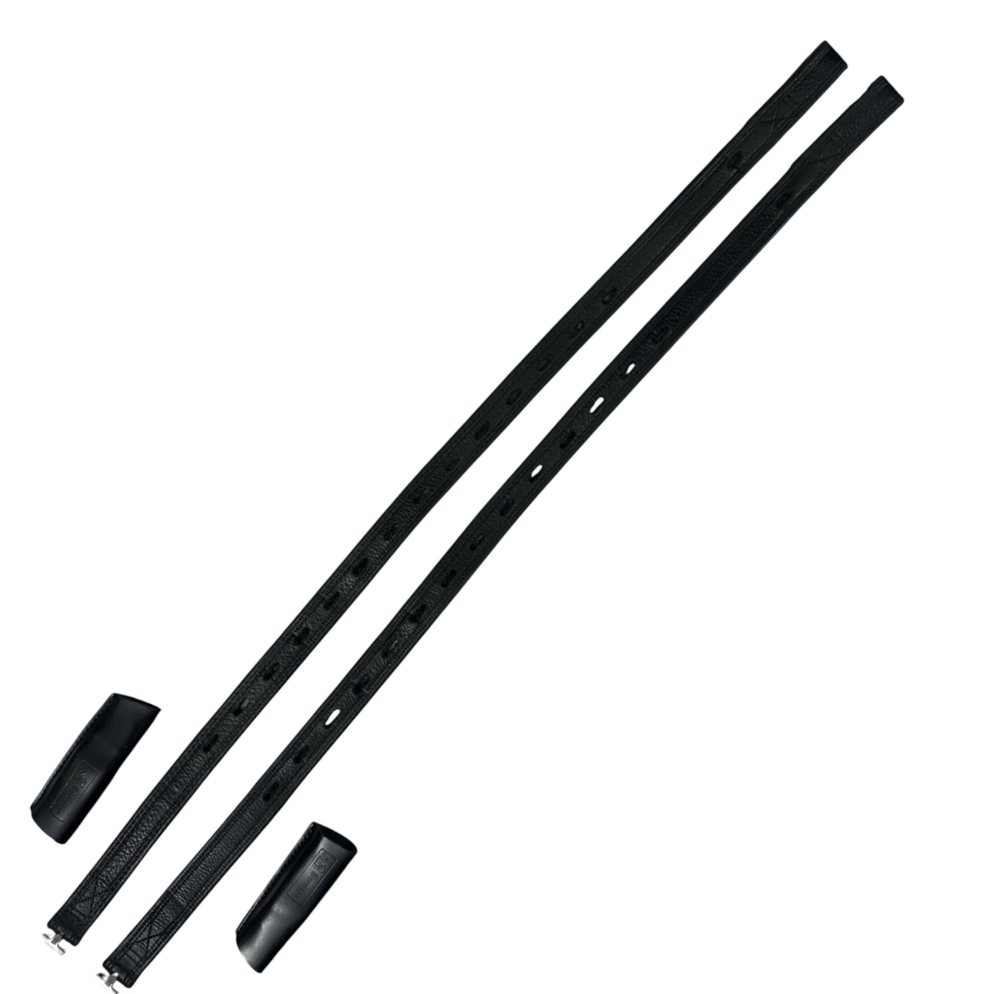 Prestige Ideal Non-Stretch Stirrup Leathers - Black / Size Medium  (75 CM)