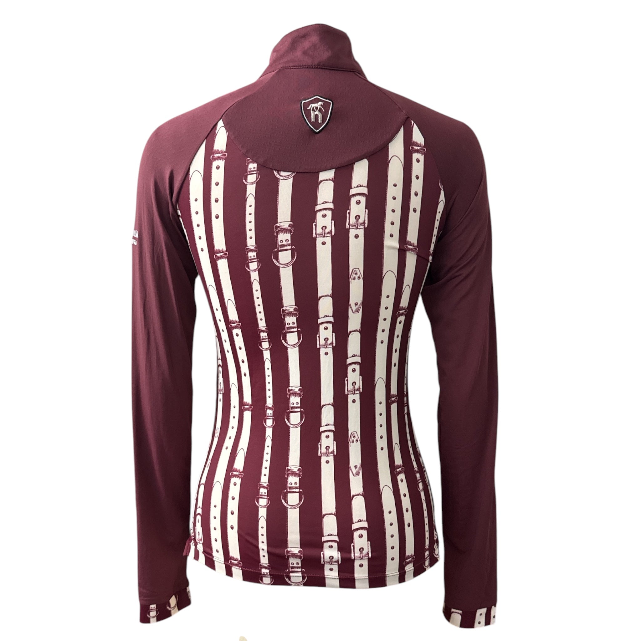 Novella Equestrian Luna Sun Shirt Top - Burgundy / Size XXS