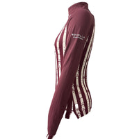 Novella Equestrian Luna Sun Shirt Top - Burgundy / Size XXS