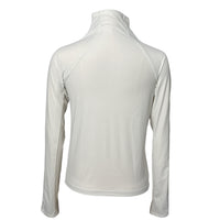 CALIA Women's Mesh Perforated Long Sleeve Top - Cream / Off White - Size XS
