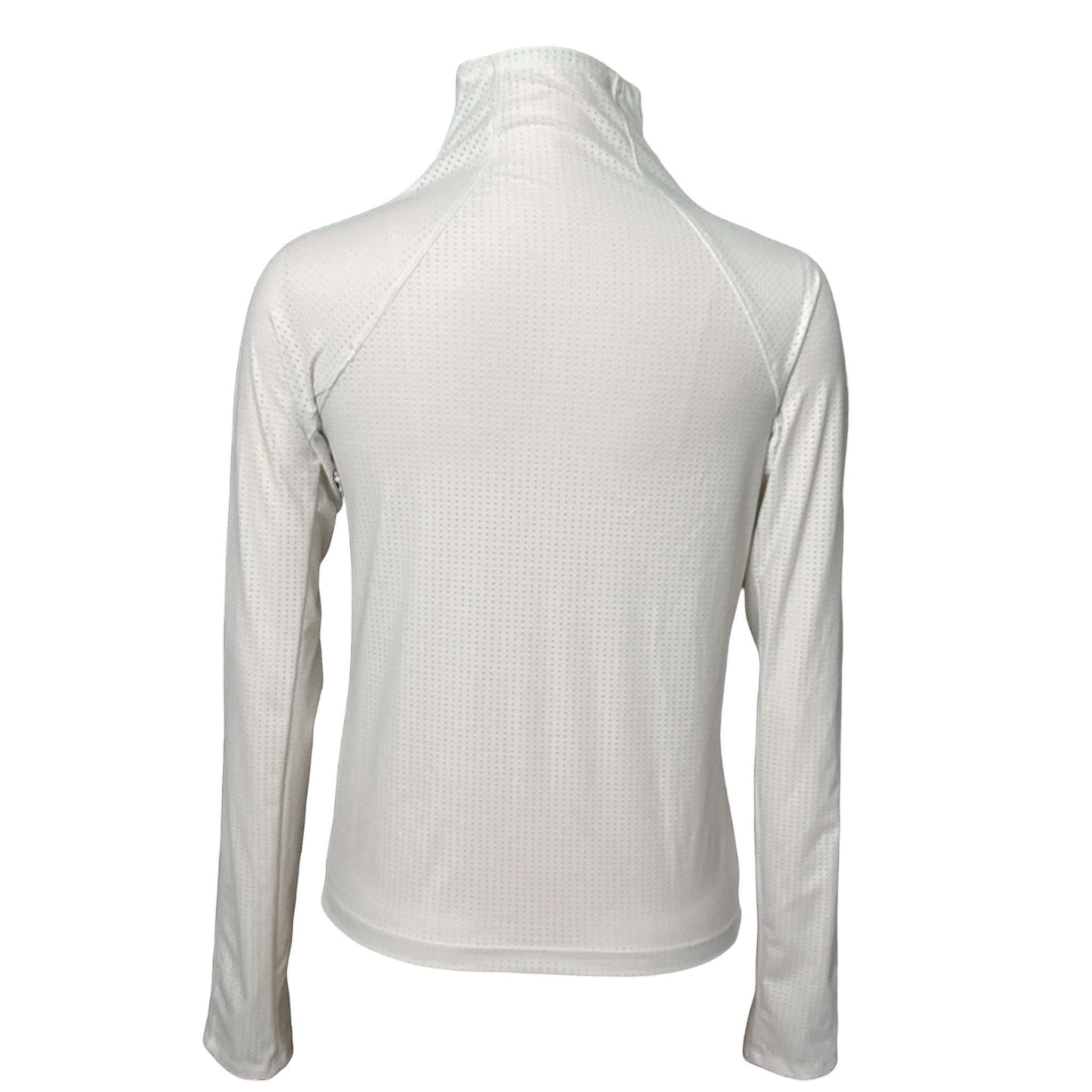 CALIA Women's Mesh Perforated Long Sleeve Top - Cream / Off White - Size XS