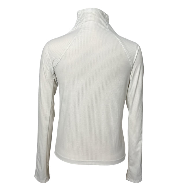 CALIA Women's Mesh Perforated Long Sleeve Top - Cream / Off White - Size XS