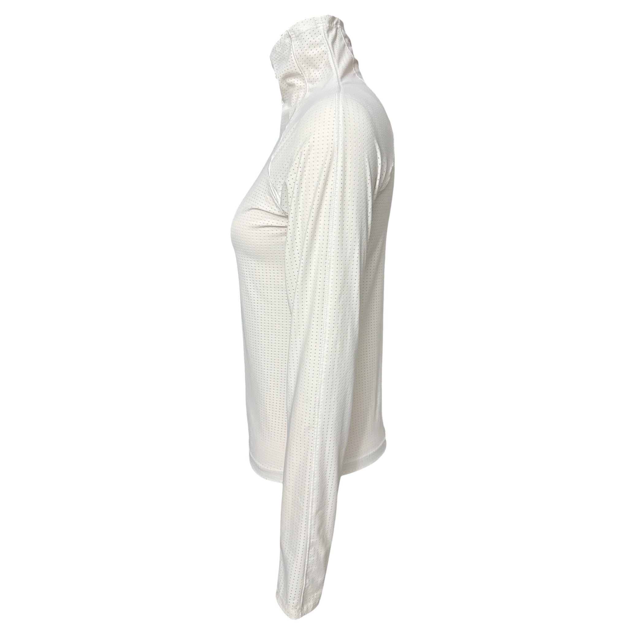 CALIA Women's Mesh Perforated Long Sleeve Top - Cream / Off White - Size XS