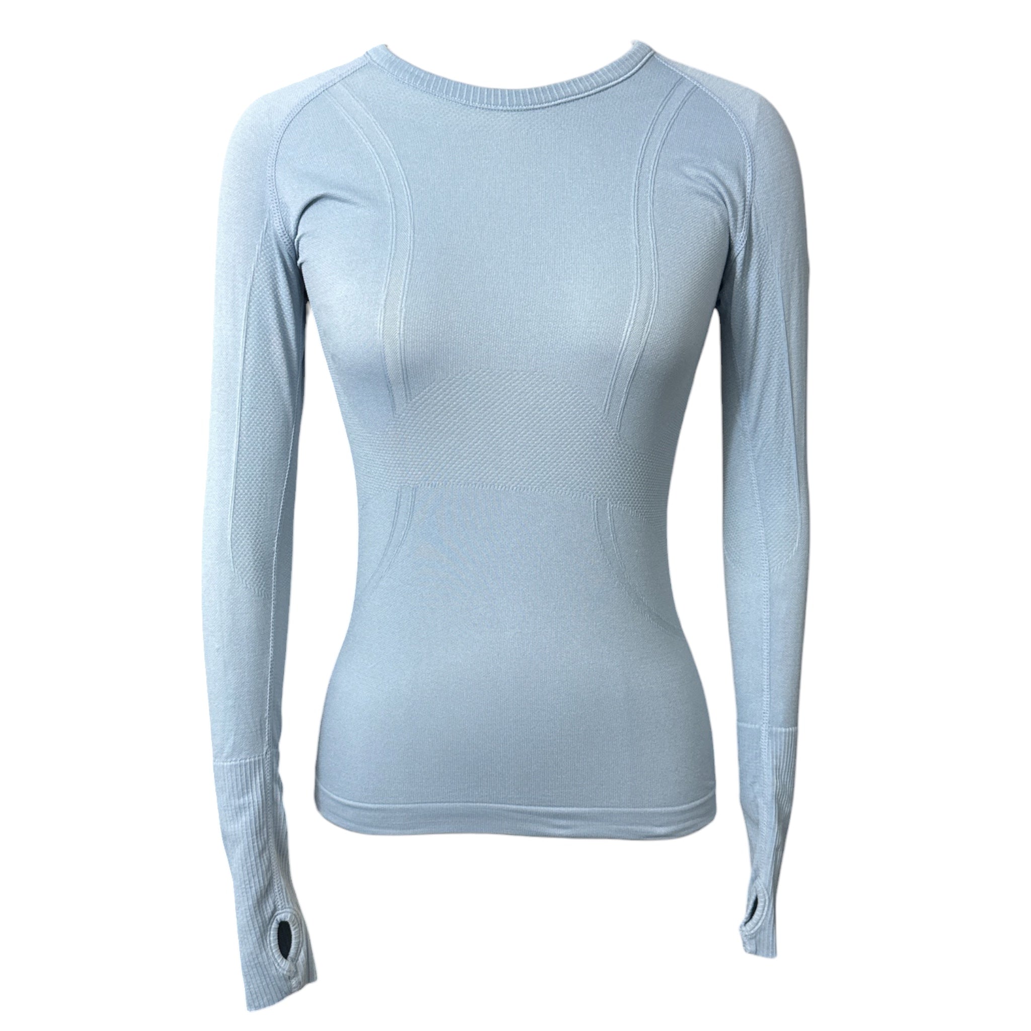 TKEQ Kennedy Seamless Long Sleeve Shirt - Light Blue  Size XS/S