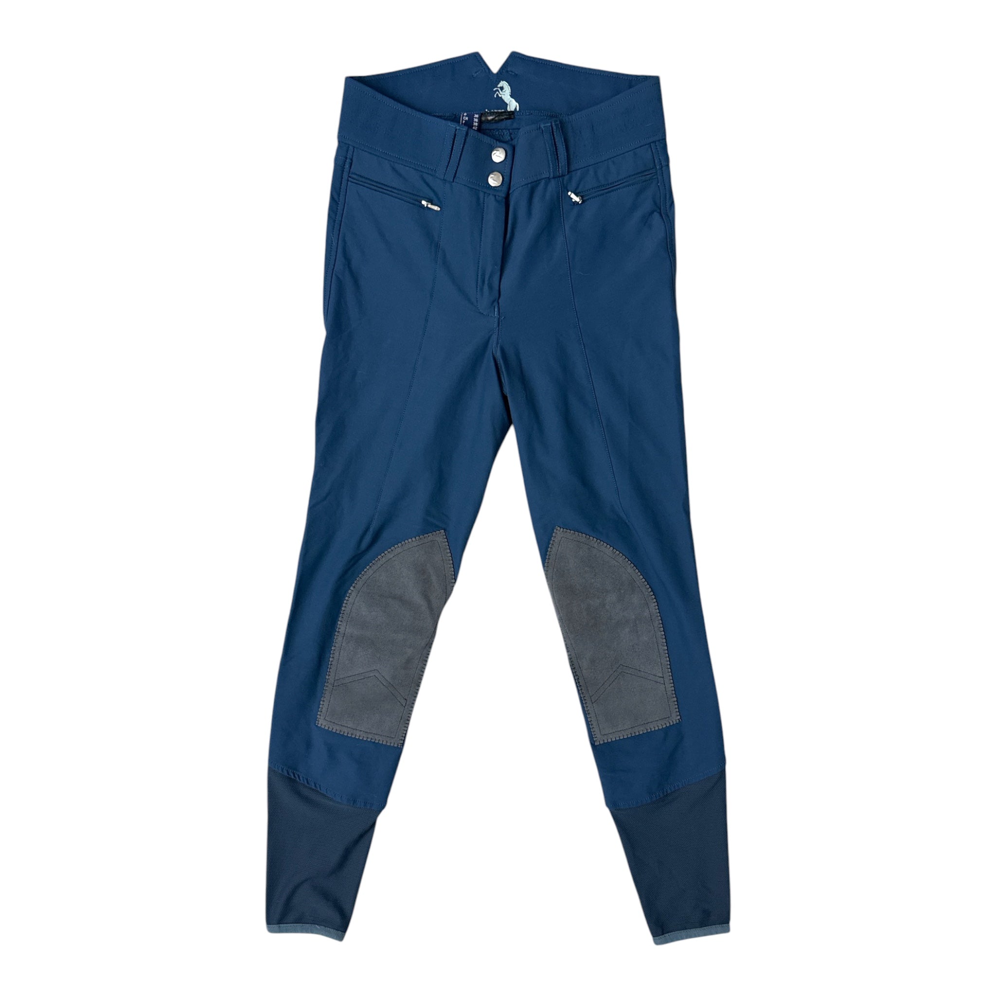 Horze Angelina Knee Patch Breeches - Blue / Size US 24