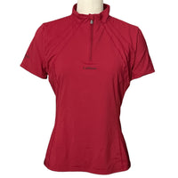 LeMieux Mia Mesh Short Sleeve Shirt - Berry Red/ Size US 8 (EU 40)