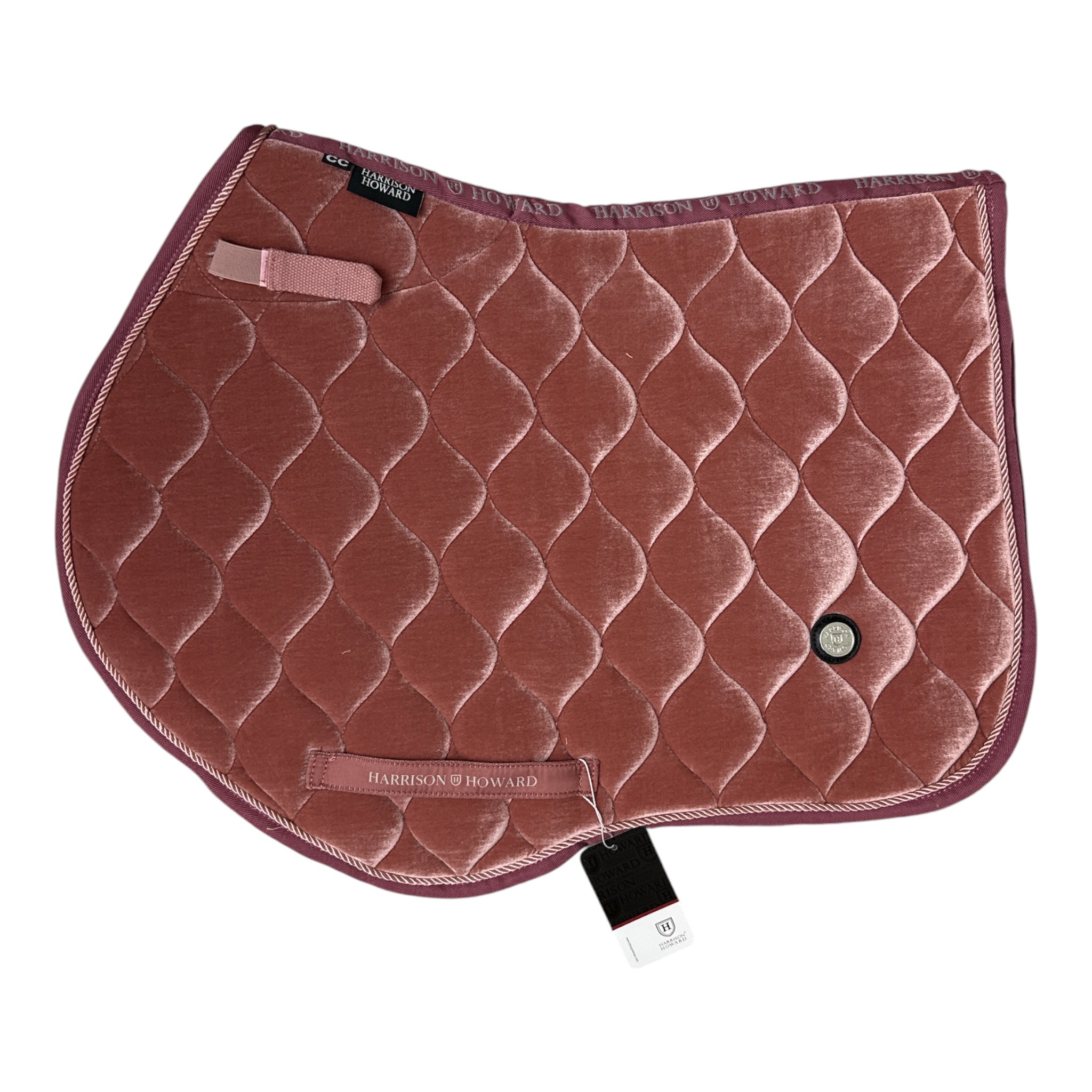 Harrison Howard Velvet Close Contact Saddle Pad - Salmon Pink  NEW