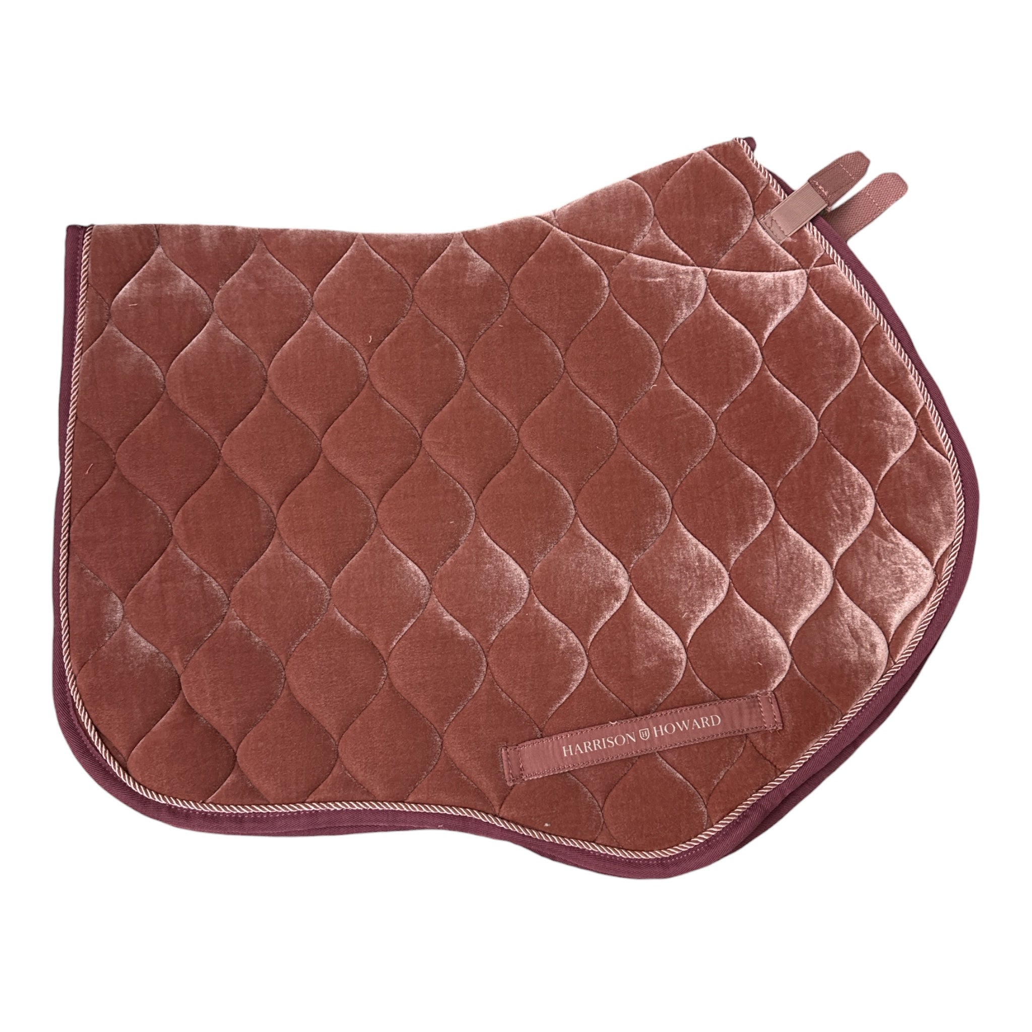 Harrison Howard Velvet Close Contact Saddle Pad - Salmon Pink  NEW