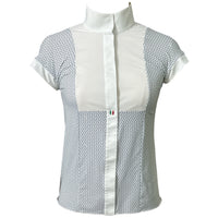 For Horses Woman's Aria Show Shirt - Navy Bit White / Size Small