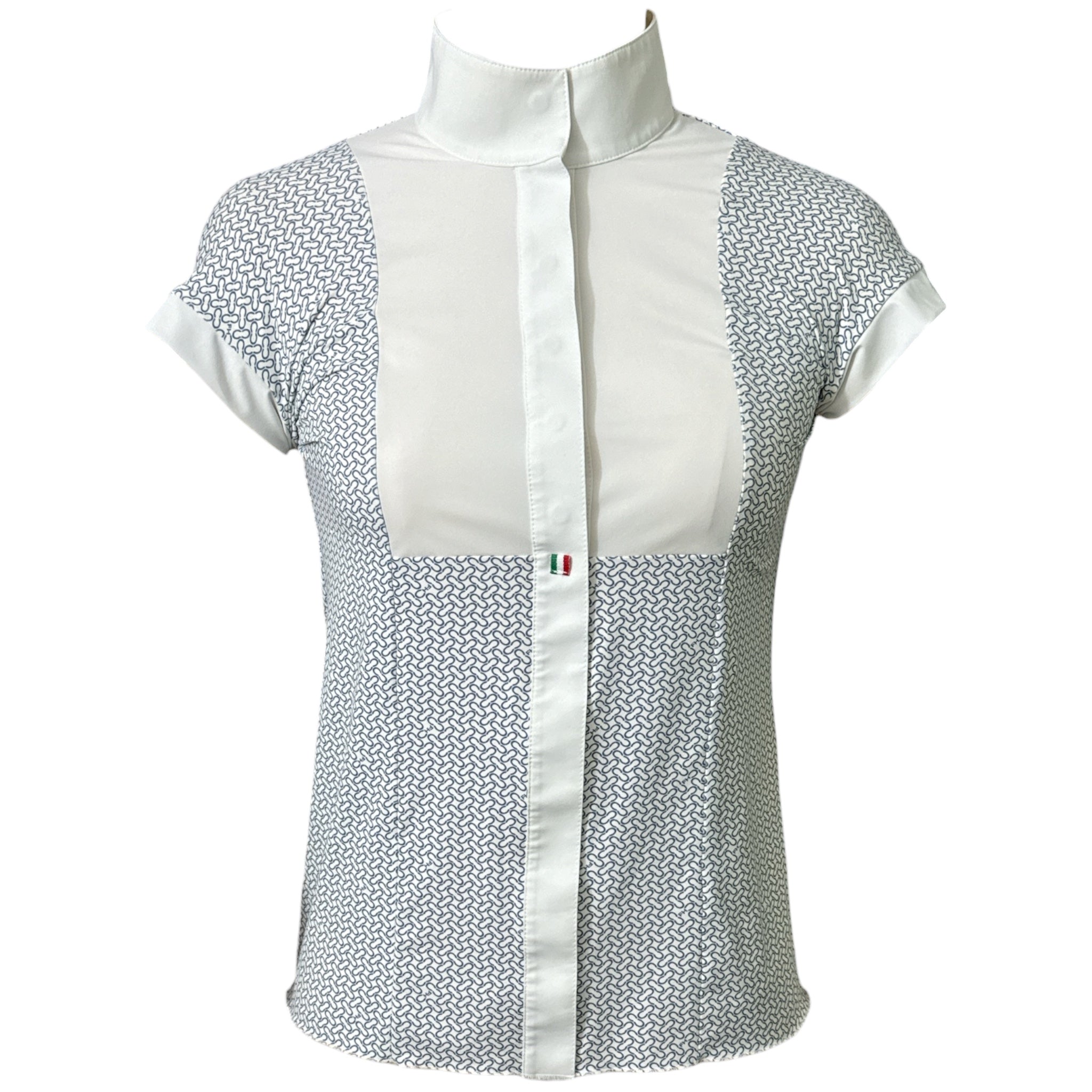 For Horses Woman's Aria Show Shirt - Navy Bit White / Size Small