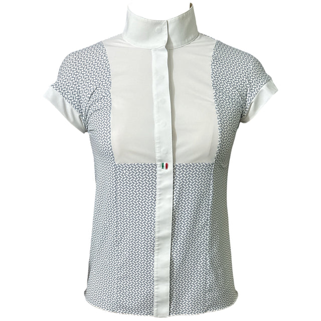 For Horses Woman's Aria Show Shirt - Navy Bit White / Size Small