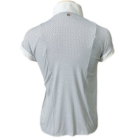 For Horses Woman's Aria Show Shirt - Navy Bit White / Size Small