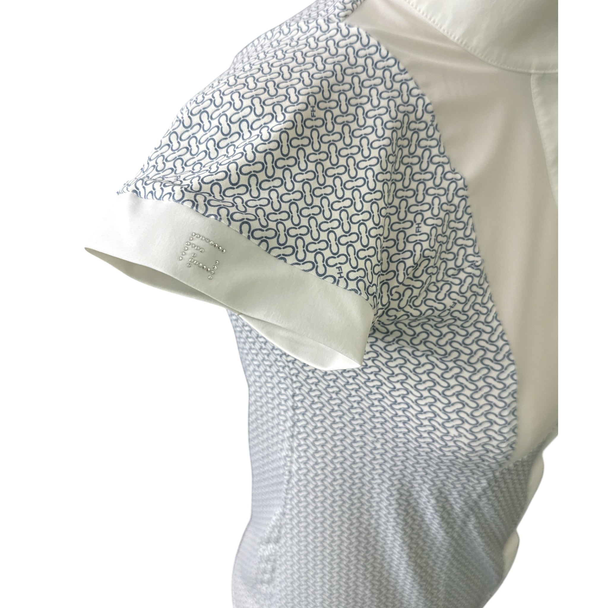 For Horses Woman's Aria Show Shirt - Navy Bit White / Size Small