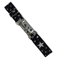 Pesazia Stretch Bit Belts - Black & Silver Stars w/ Silver Snaffle  NEW