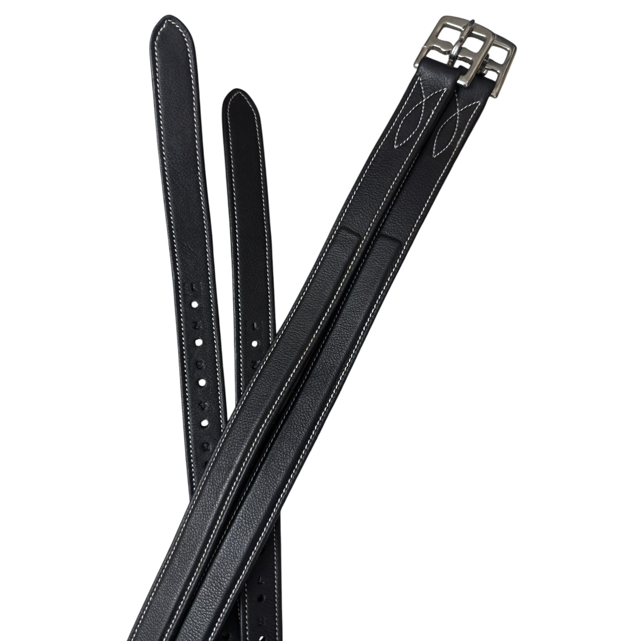 Black Leather Stirrup Leathers / 56"  NEW