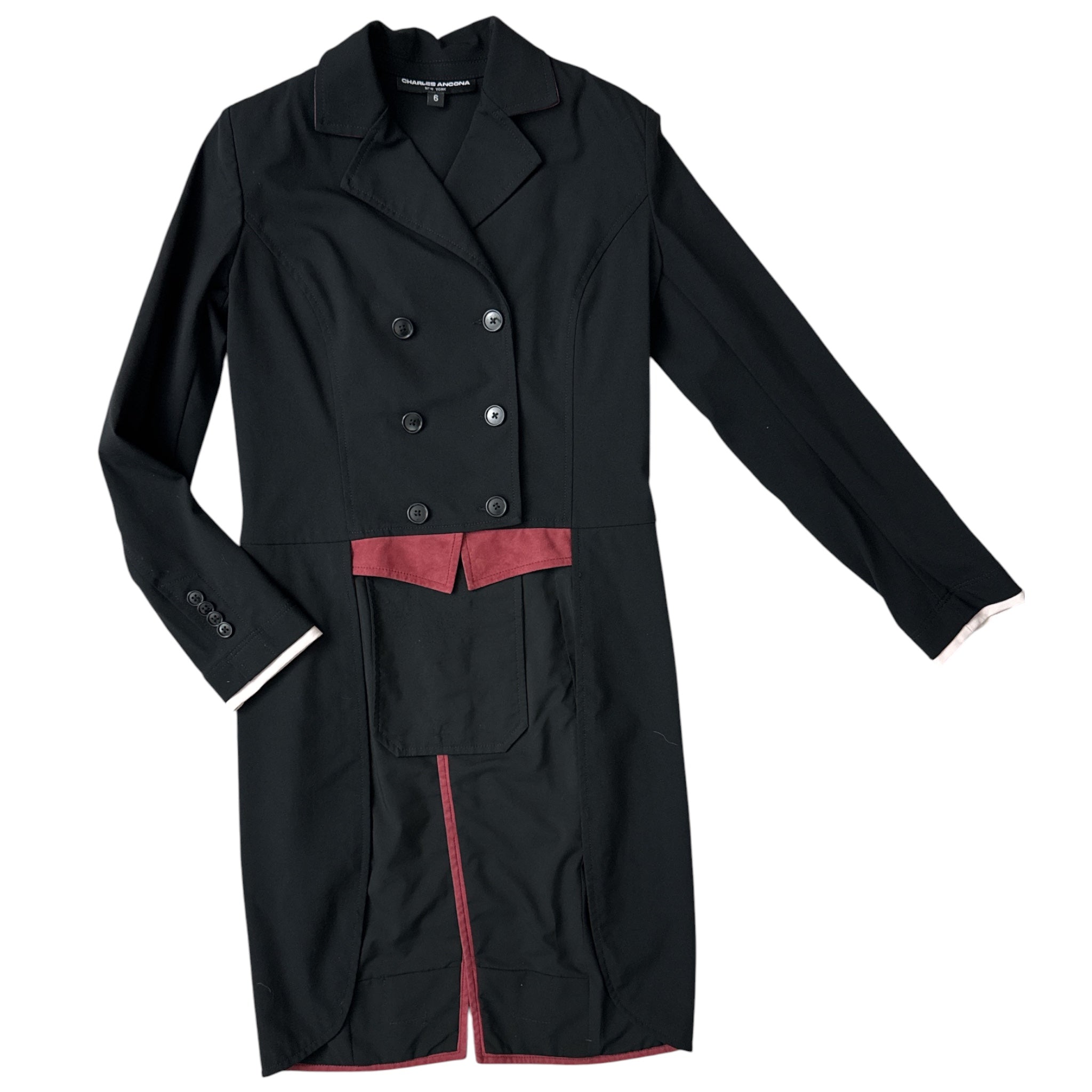 Charles Ancona Women's Shadbelly - Black with Burgundy Suede / Size US 6