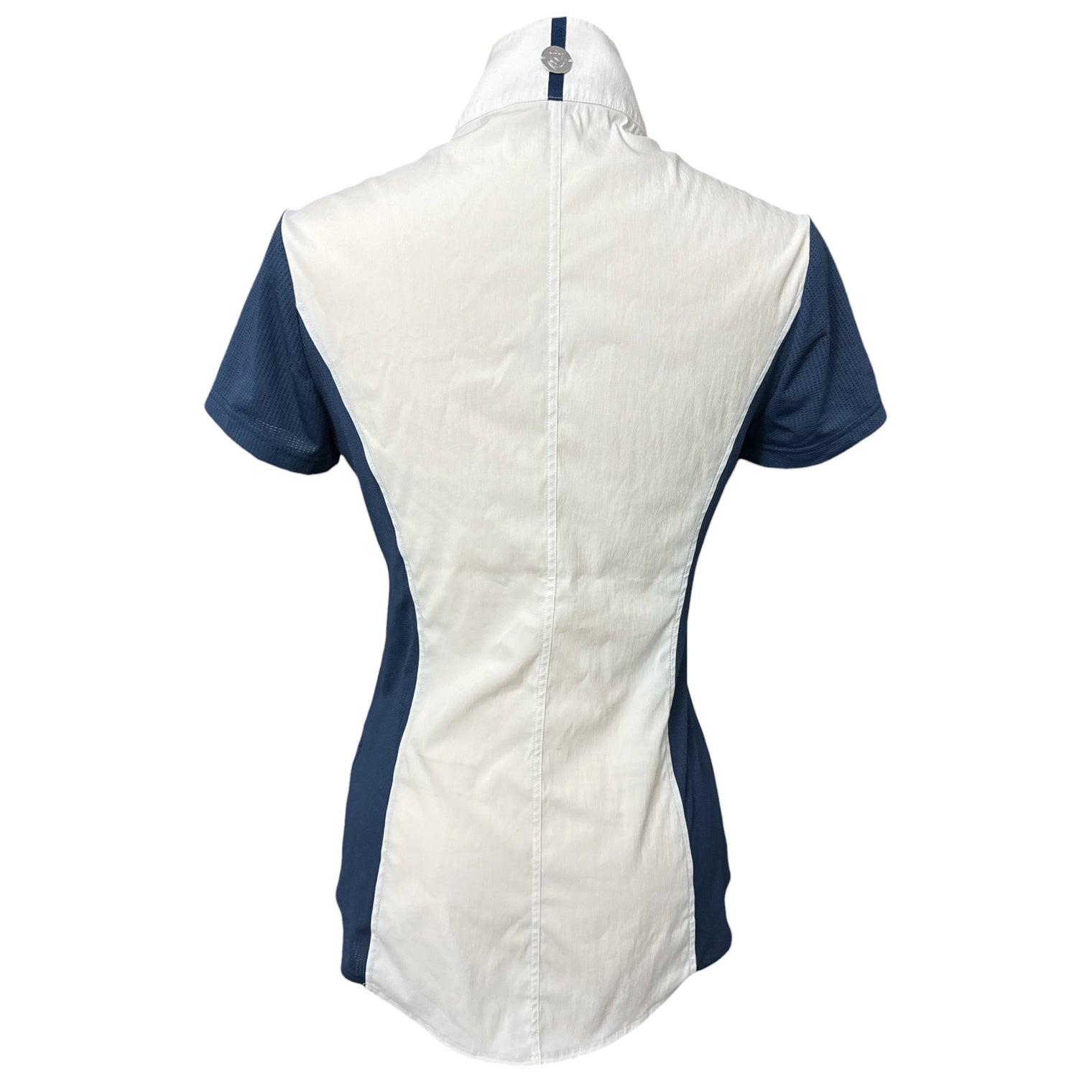 Noel Asmar Equestrian Mesh Show Shirt - White/Blue Size XS