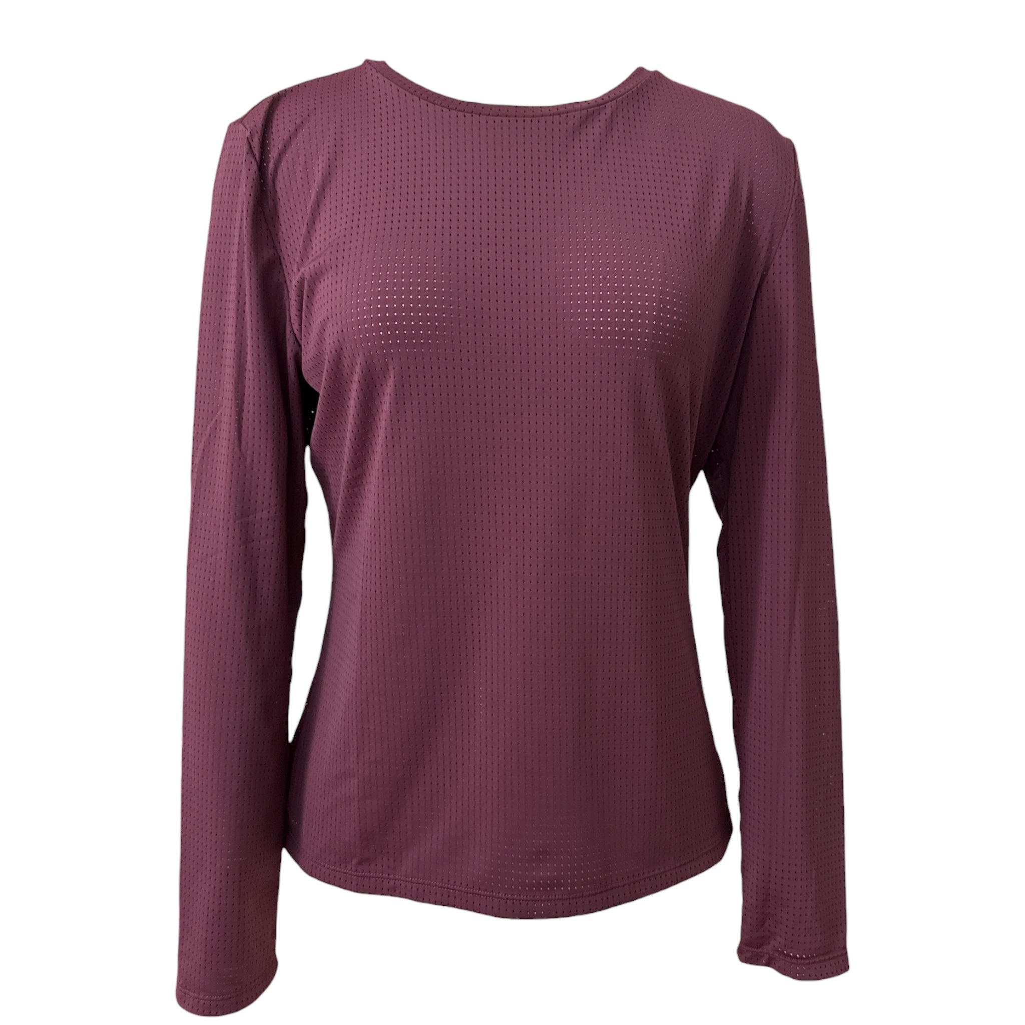 Equisite Cadence Perforated Shirt - Cabernet / Size Medium