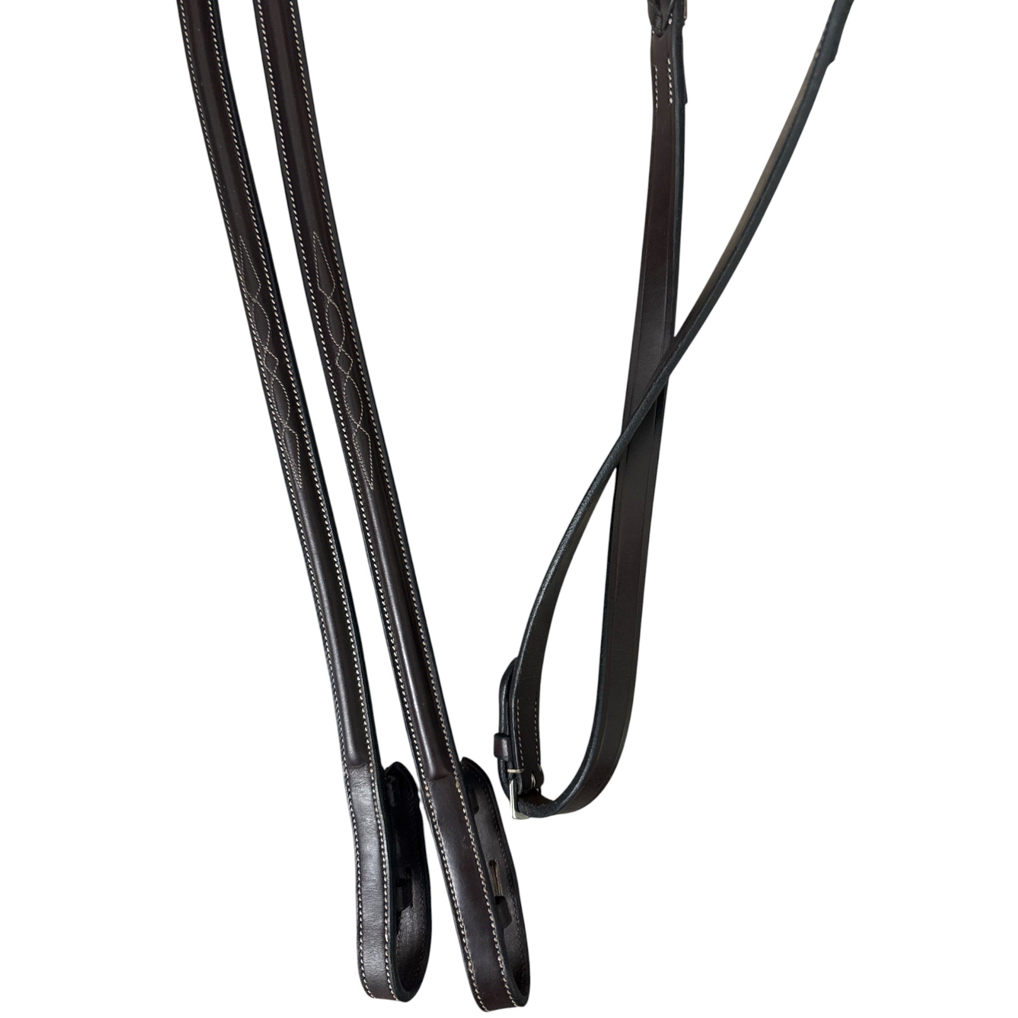 Equinavia Valkyrie Rubber Lined Laced Reins - Chocolate Brown / Full  NEW