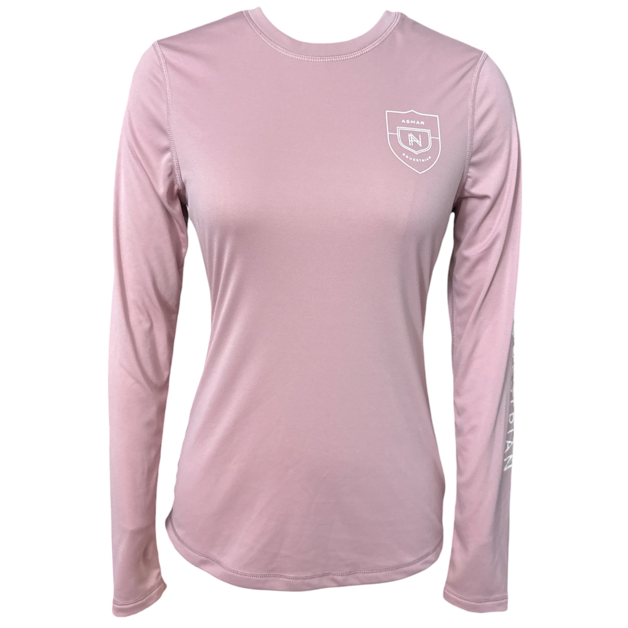 Asmar Equestrian Sustainable Long Sleve Logo Tee - Pink / Size Small