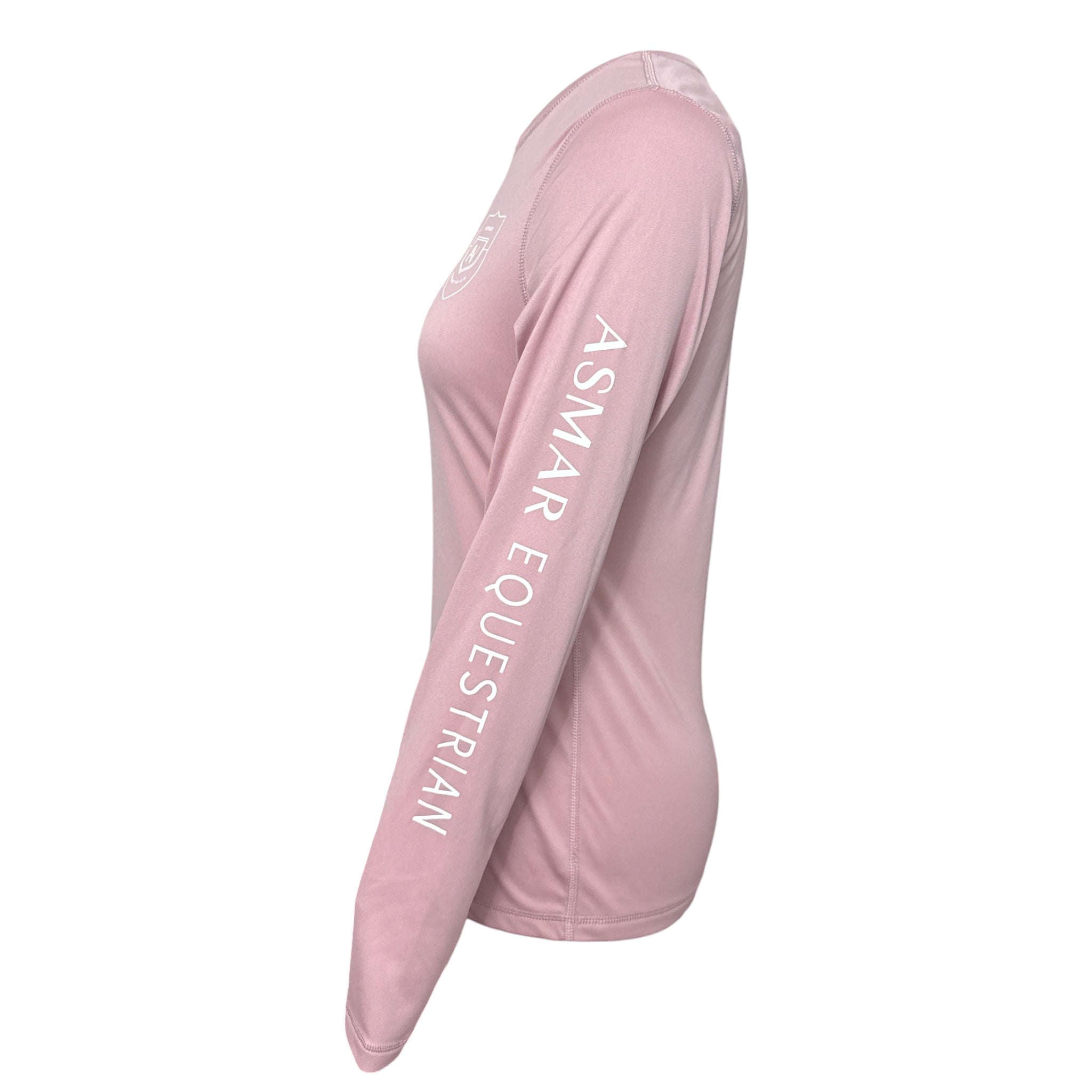 Asmar Equestrian Sustainable Long Sleve Logo Tee - Pink / Size Small