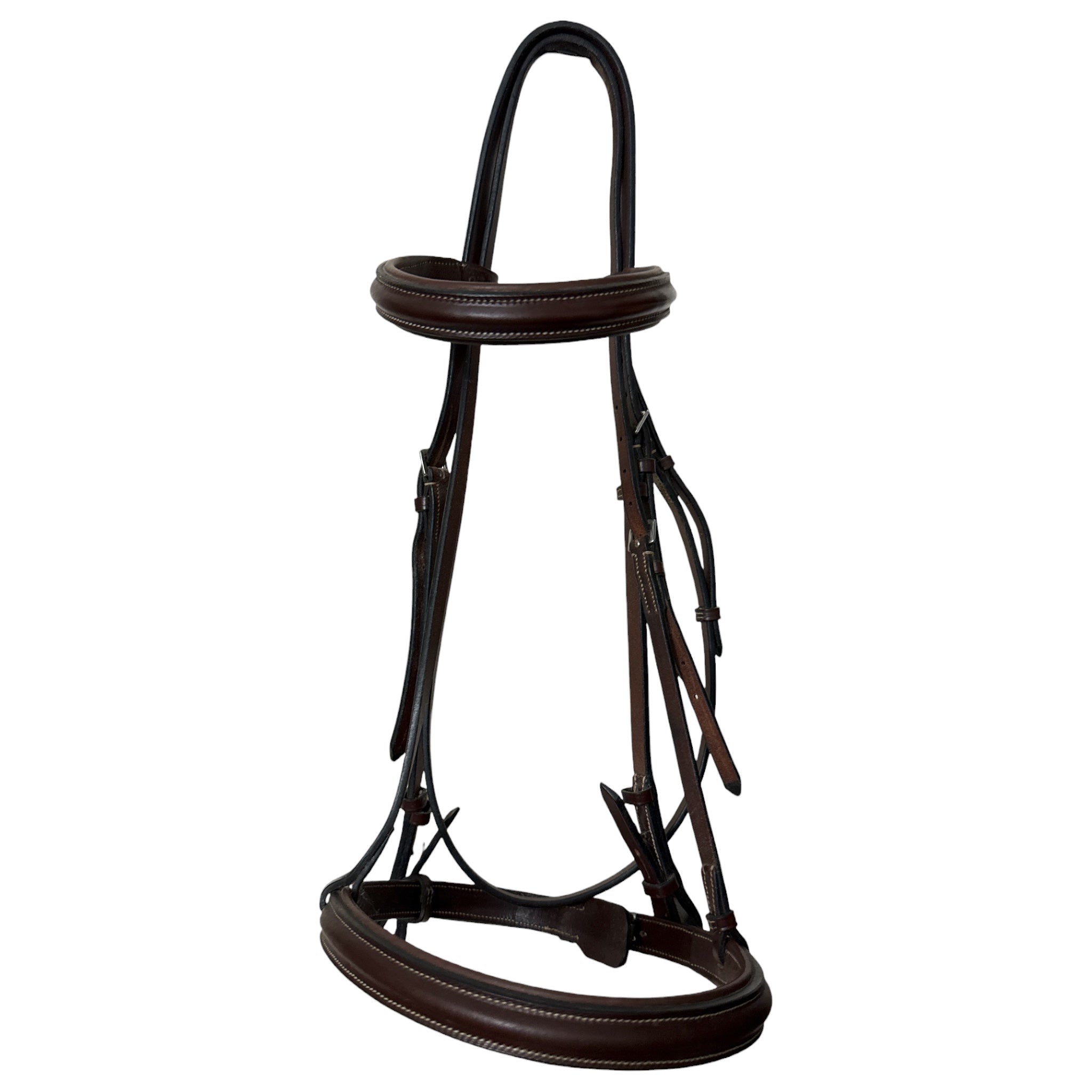 Hadfield's Saddlery Raised Padded Plain Hunter Bridle - Over Size