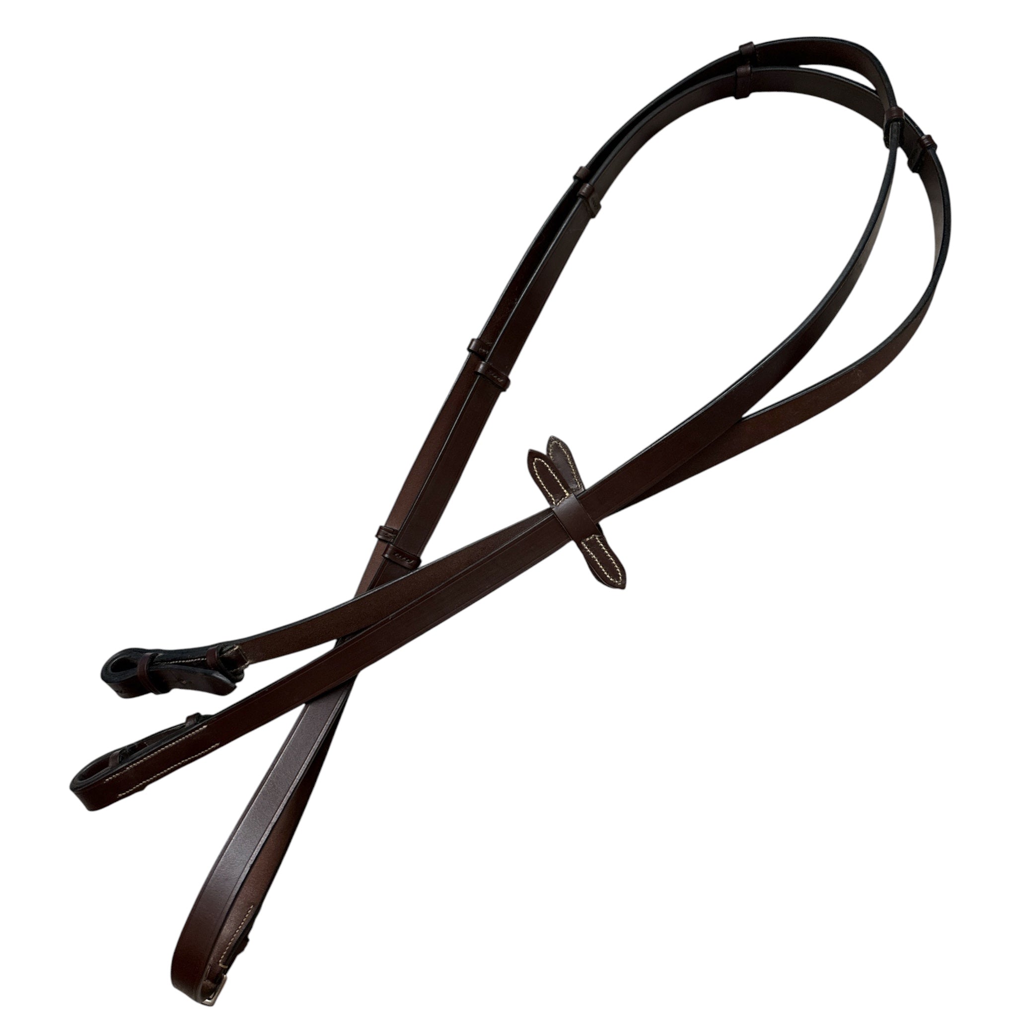 Hadfield's Saddlery Flat Leather Reins with Stops - 3/4 "