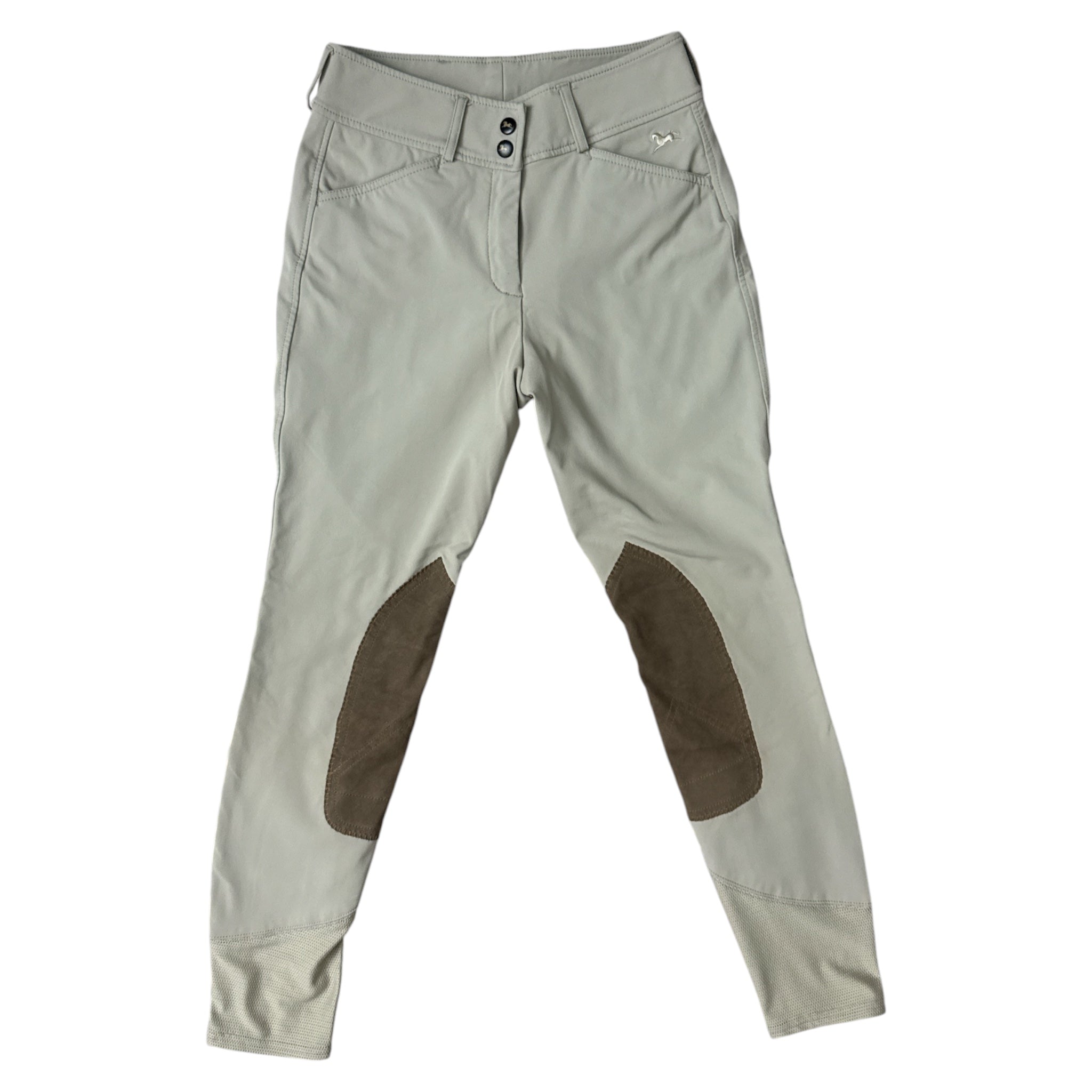 RJ Classics Anna Mid Rise Knee Patch Breech - Tan / Size US 26 L