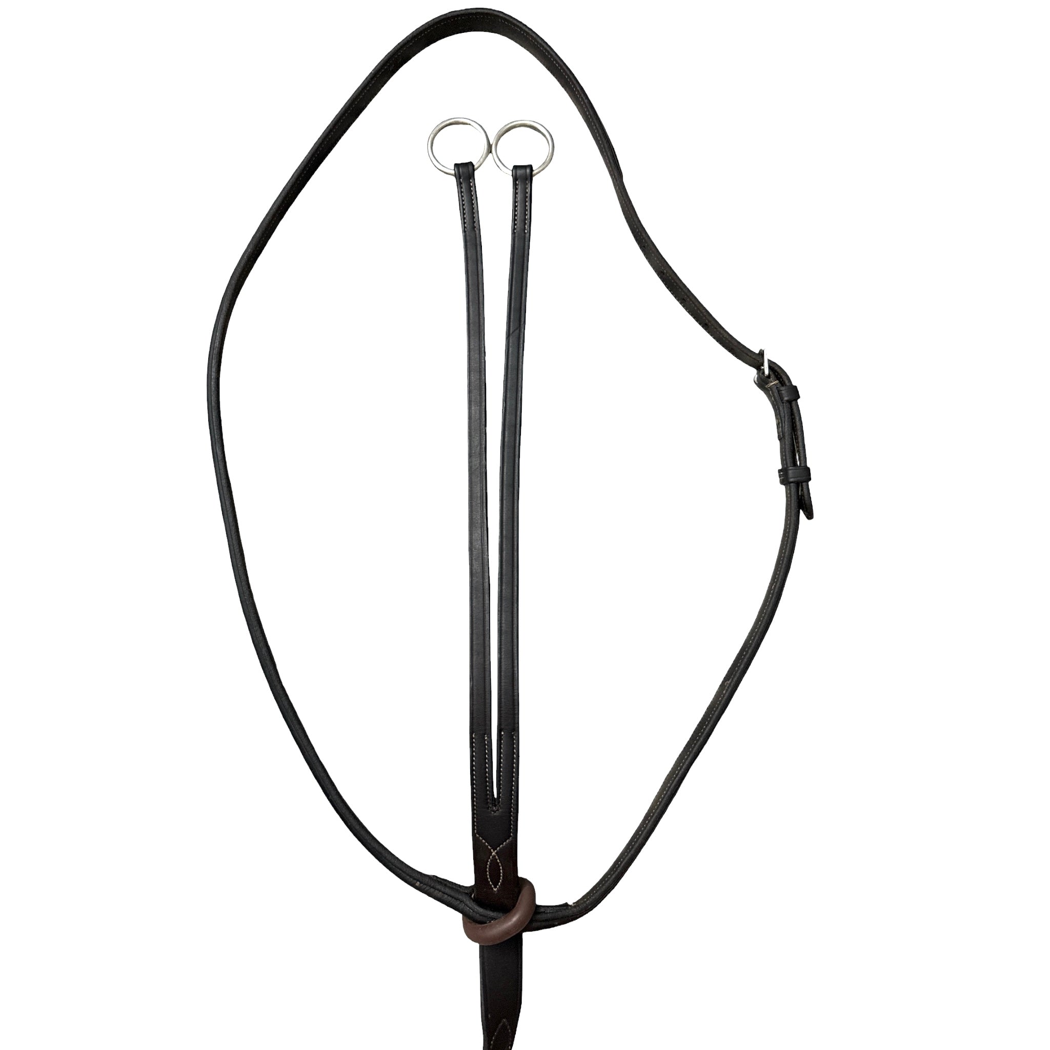 Fancy Stitch Raised Leather Standing Martingale - Brown / Full Horse Size