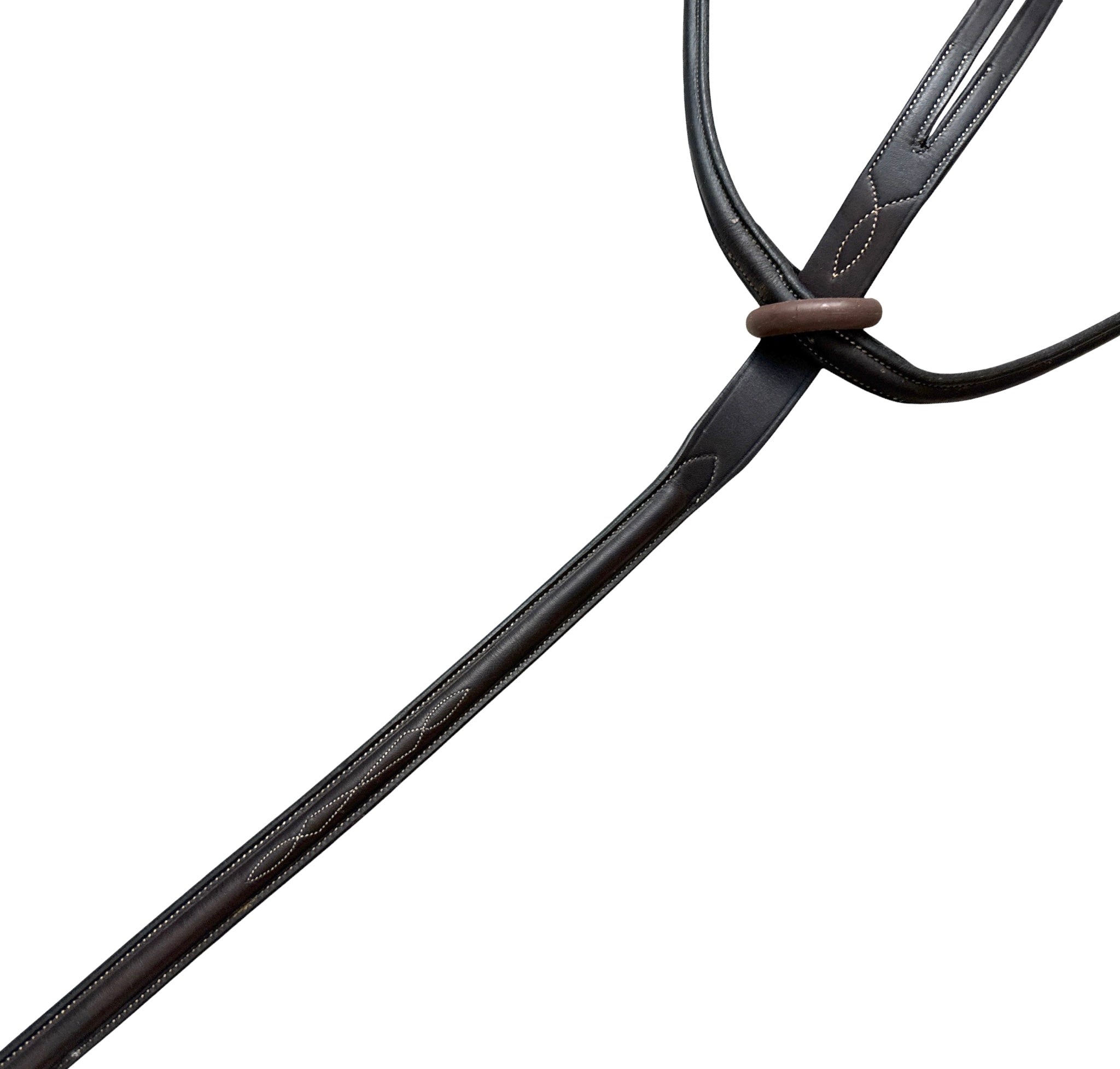 Fancy Stitch Raised Leather Standing Martingale - Brown / Full Horse Size