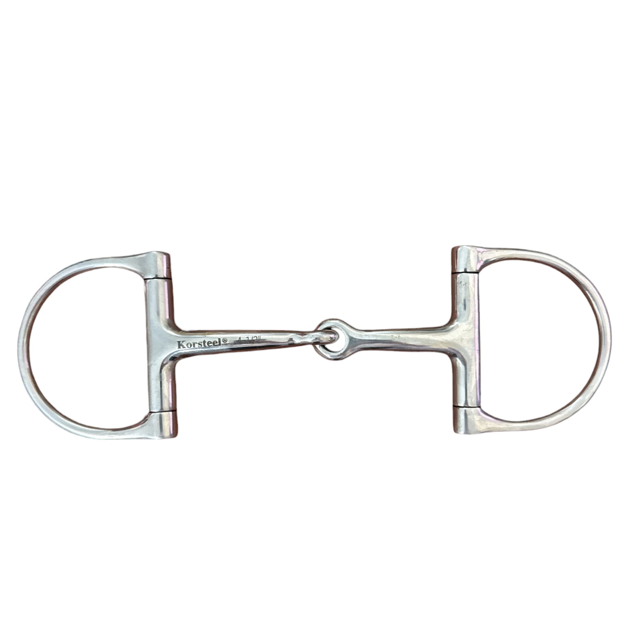 Korsteel Jointed Racing D Ring Snaffle Bit  - 4 1/2 "