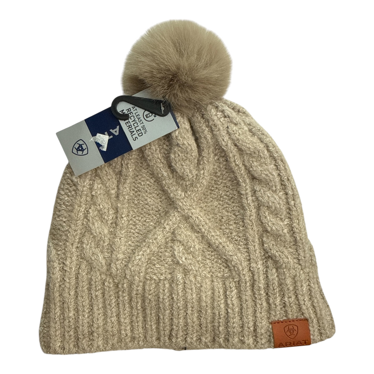 Ariat Entwine Beanie Hat - Rye Beige  NEW