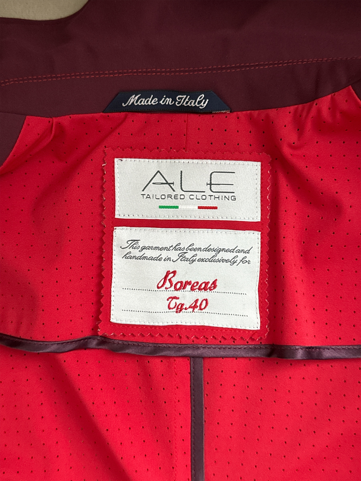 ALE Tailor Made Custom Show Coat Perforated "Boreas" Sample - IT 40 / Red
