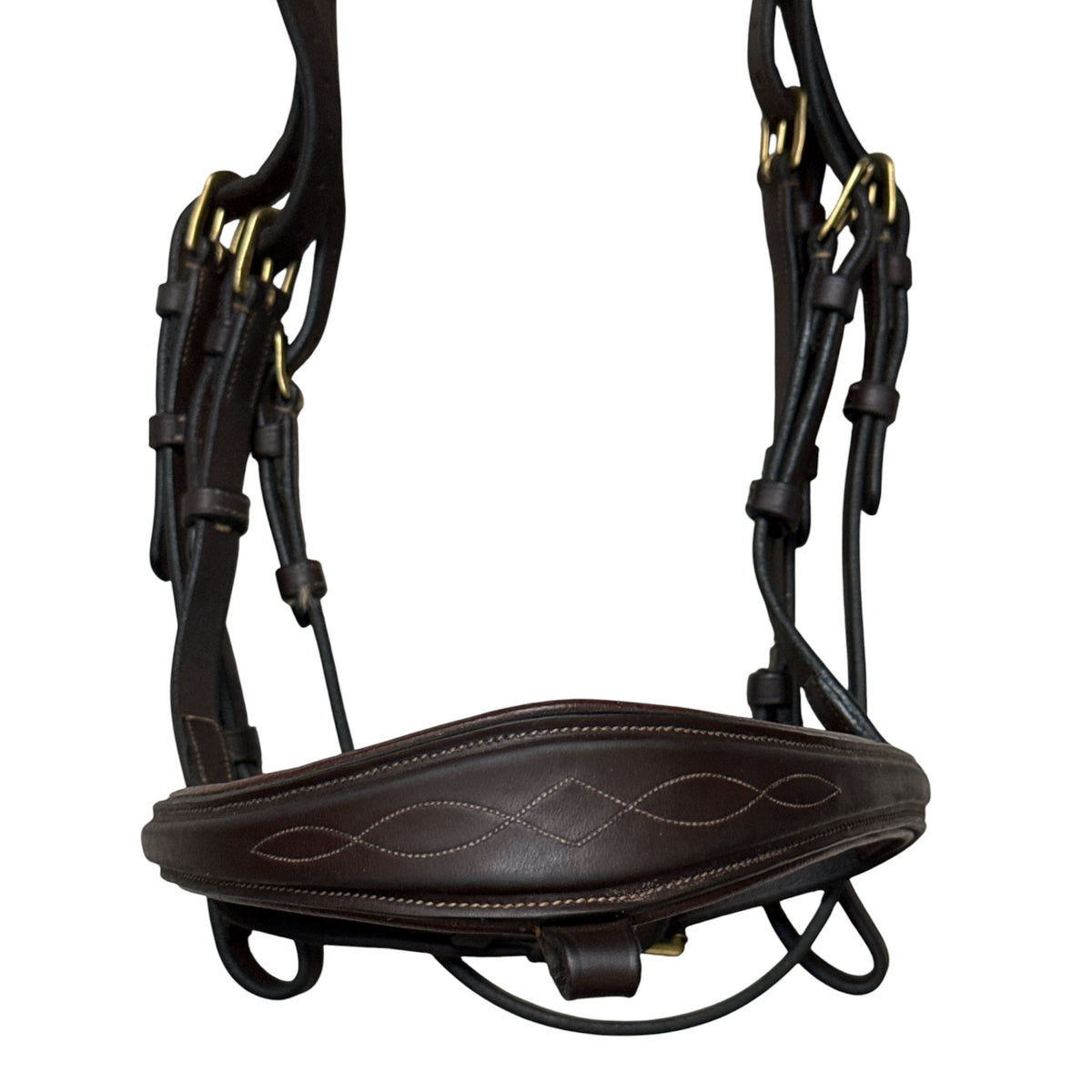 Dy'on Flash Bridle - Brown with Brass Buckles / Cob Size