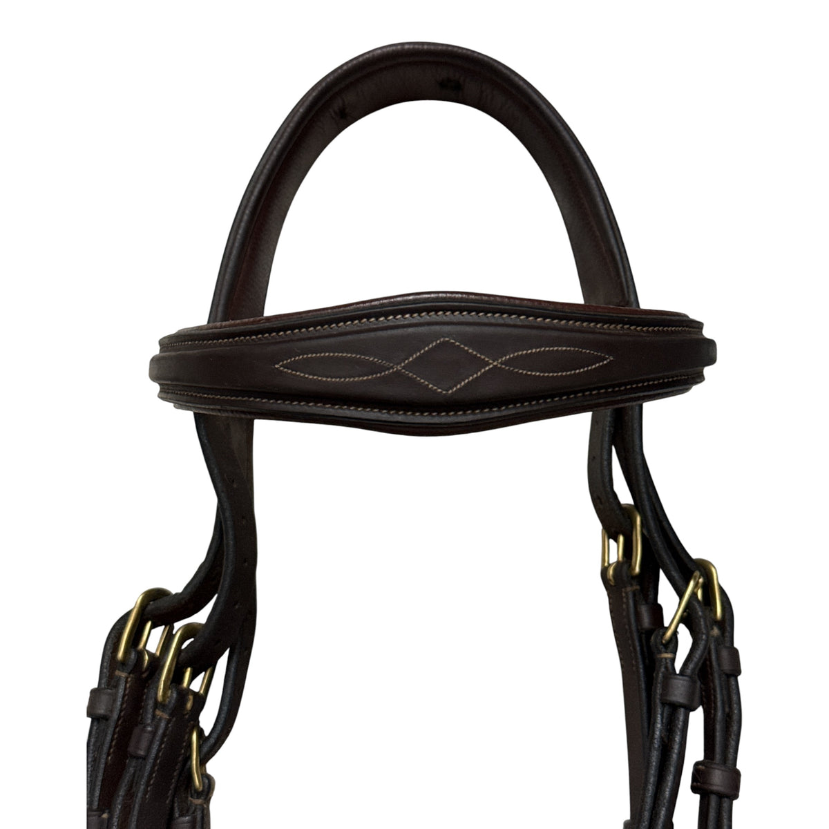 Dy'on Flash Bridle - Brown with Brass Buckles / Cob Size