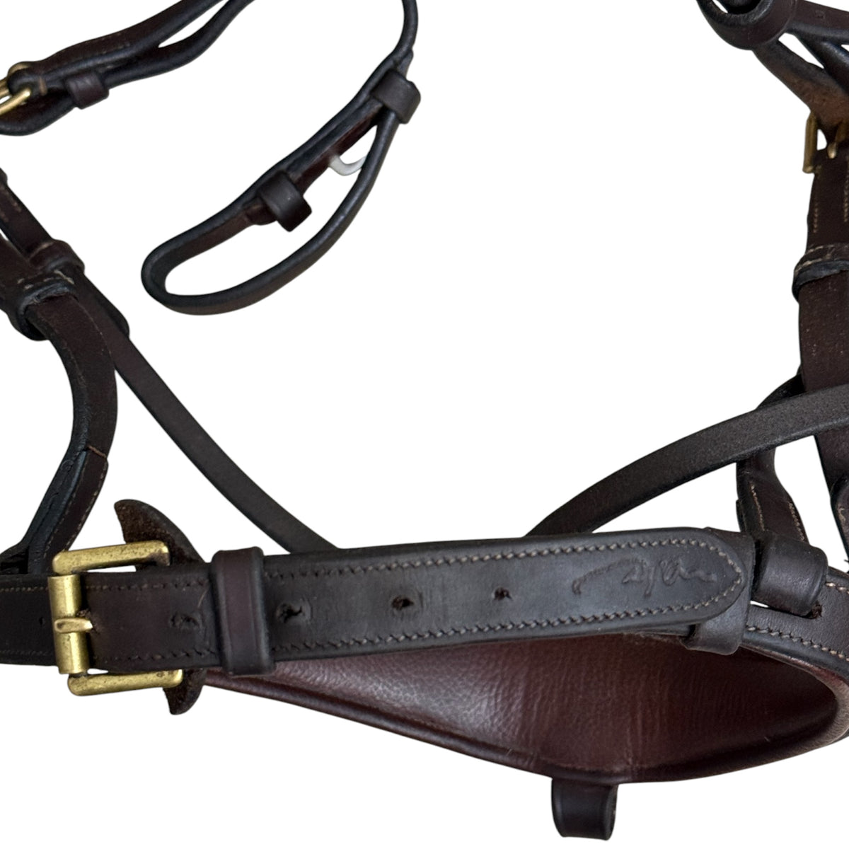 Dy'on Flash Bridle - Brown with Brass Buckles / Cob Size